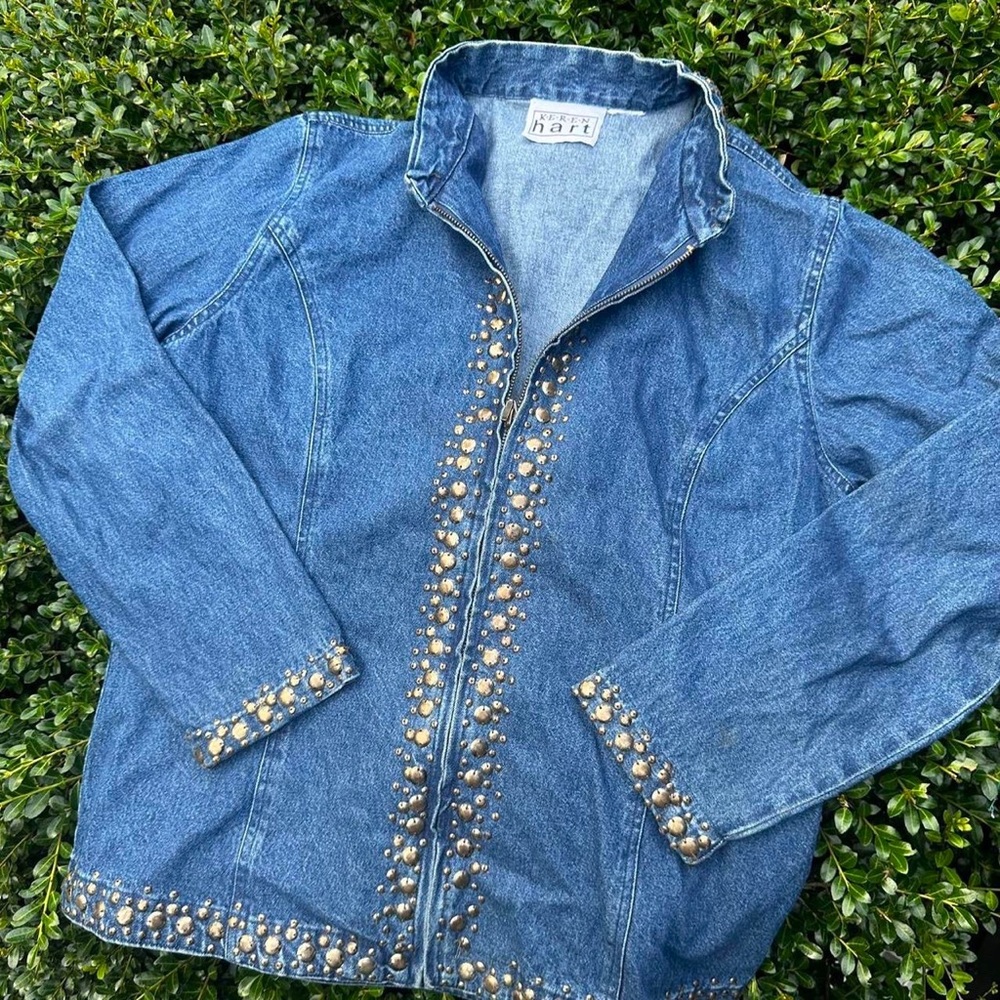 Vintage Keren Hart studded denim jacket